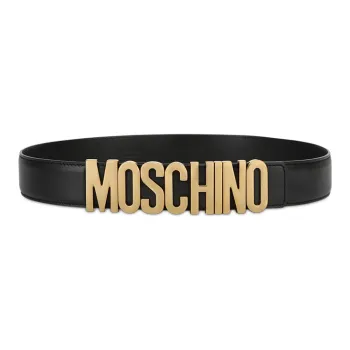 MOSCHINO Calf Leather Logo Belt