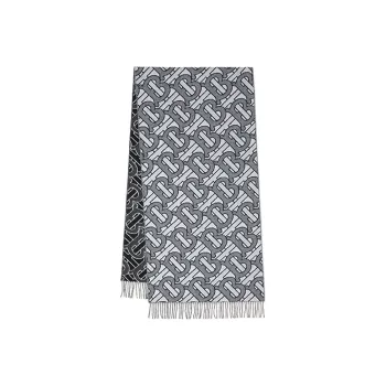 Burberry Knit Scarves Unisex Light Gray