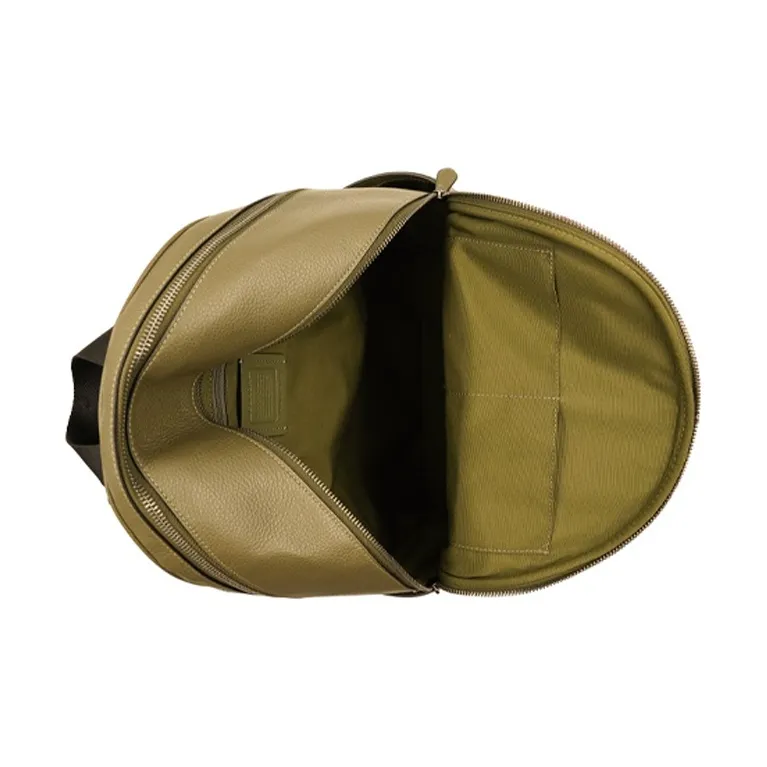 COACH Court Leather Large Capacity Backpack Large Size Unisex Olive Green-5