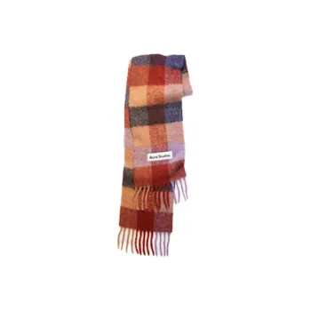 Acne Studios Knit Scarves Unisex Brown/Lilac/Marine Blue