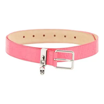 Alexander McQueen Leather Belts Unisex Pink