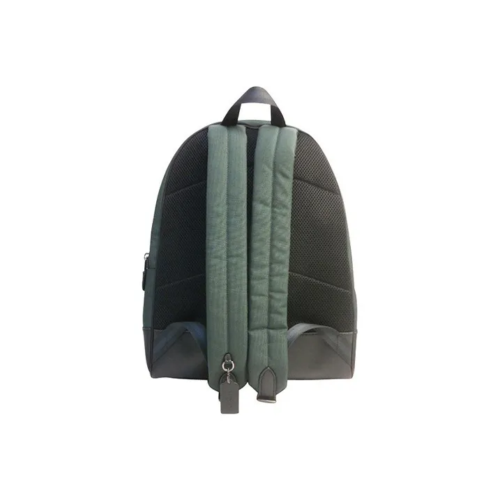 COACH West Nylon Leather Backpack Large Size Men's Green-1