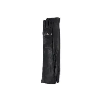 PRADA Triangle-Logo Zipped Pouch Long Gloves