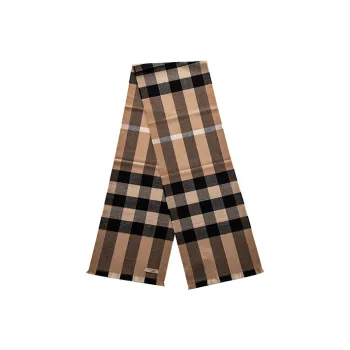 Burberry Knit Scarves Unisex Camel
