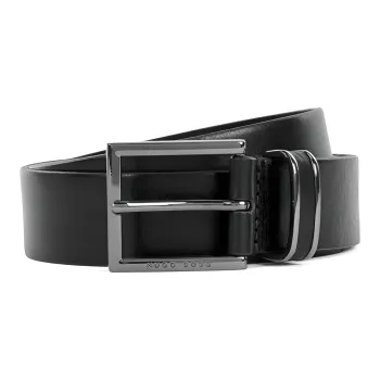 HUGO BOSS Minimalist Style Fashion Pin Buckle Belt Men's Black Width 3.5cm