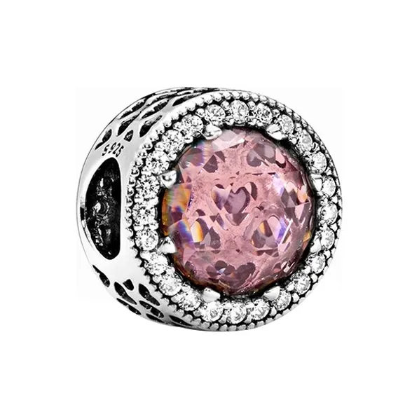 Pandora 925 Sterling Silver Charms / Pendants Women's Deep Pink-0