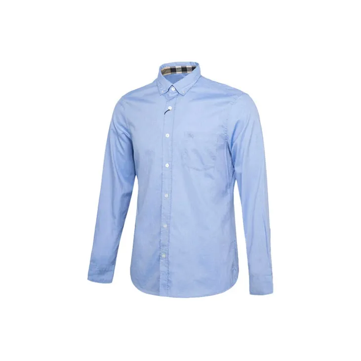 Burberry Shirts Men Sky Blue-2