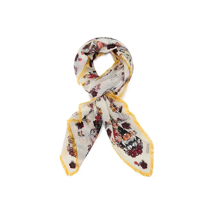 Alexander McQueen Silk Scarves Women's Ivory Multicolor-1