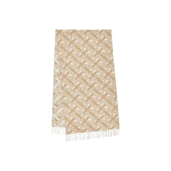 Burberry Monogram Printed Frayed Edge Scarf