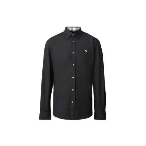 Burberry Stretch Cotton Poplin Shirt Black