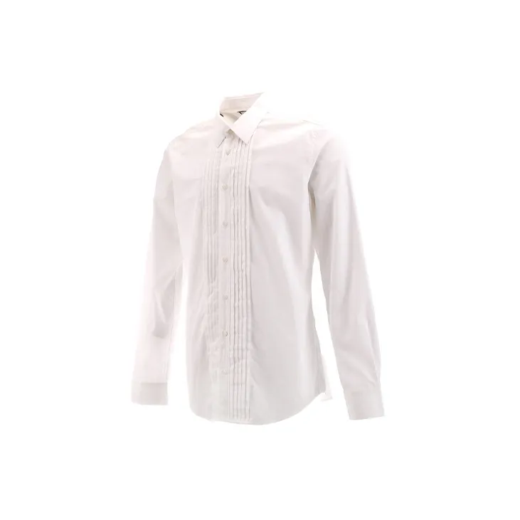 Brunello Cucinelli Long Sleeve Pleated Bib Shirt-2