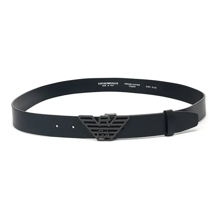 EMPORIO ARMANI Leather Belts Men Black-1