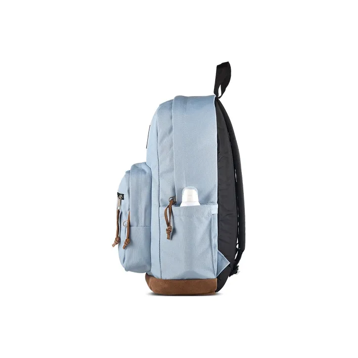 JanSport Leather Backpack Medium Size Unisex Haze Blue-2