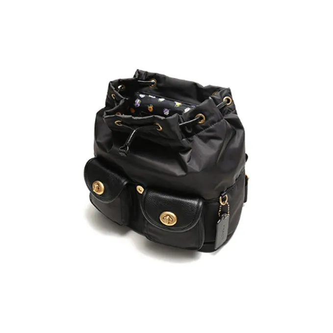 COACH Cargo Leather Backpack Large Size Women's Black-4