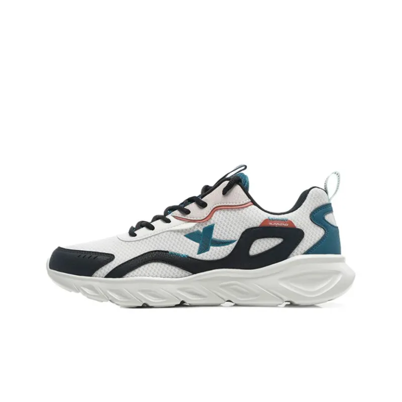 XTEP Anti Slip And Wear Resistant Breathable Low Top Running Shoes Men's White Black Green-0