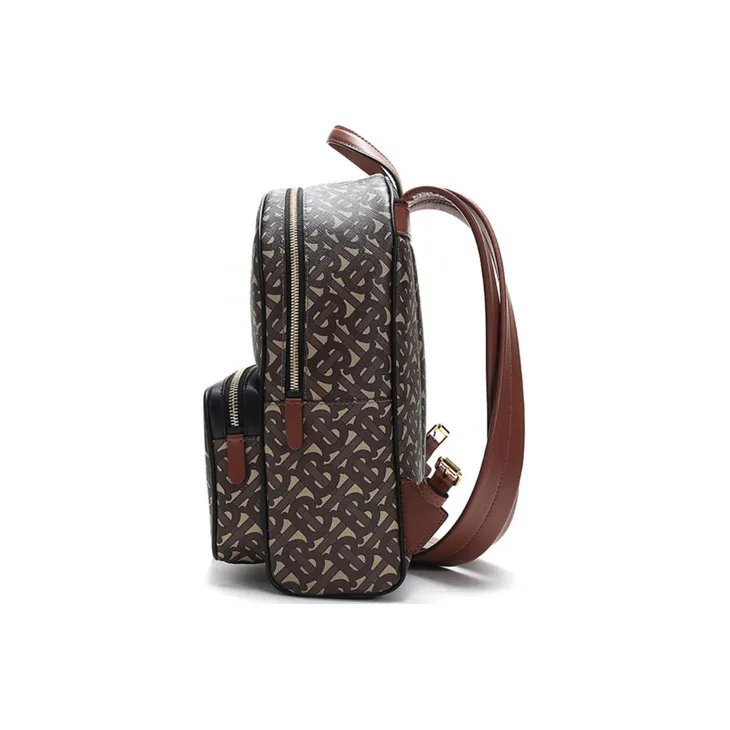 Burberry Eco-Friendly Canvas Backpack Unisex Saddle Brown-3