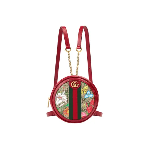GUCCI Ophidia Backpack GG Flora Mini Red