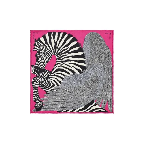 HERMES Silk Scarves Women's Pink