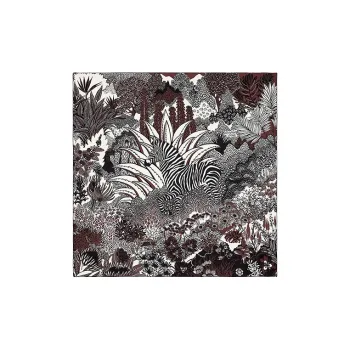 HERMES Silk Scarves Women's Black/White