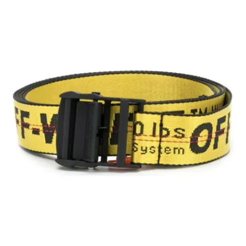 OFF WHITE Logo Print Polyurethane Leather Belts Unisex