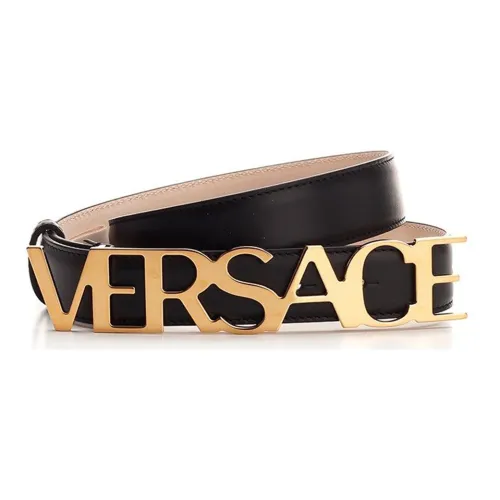 VERSACE Leather Belts Unisex Black