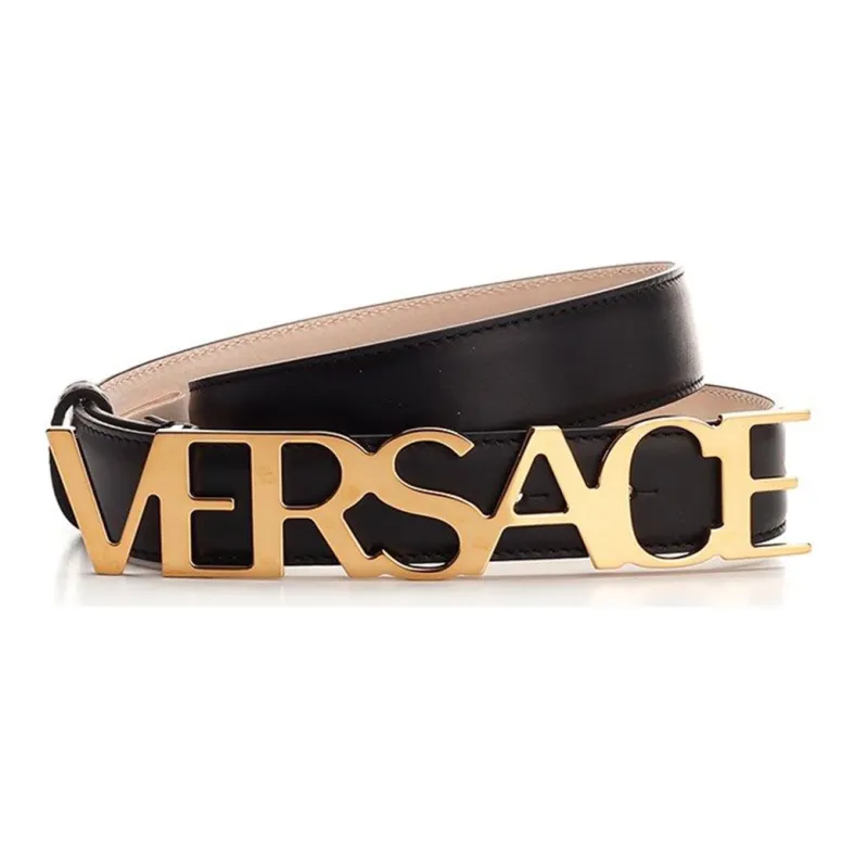 VERSACE Leather Belts Unisex Black-0