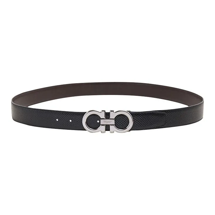 FERRAGAMO New Arrival Double Sided Plate Buckle Men's Width 3.5cm-0