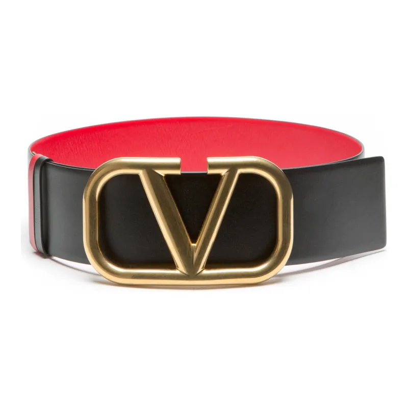 Valentino V Logo Leather Belt-0