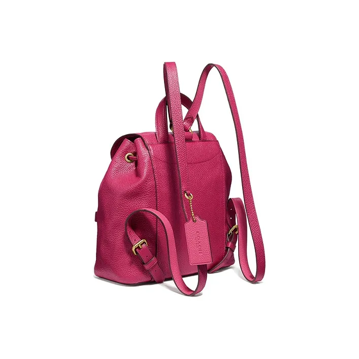 COACH Evie Leather Backpack Small Size Women's Rose Red-1
