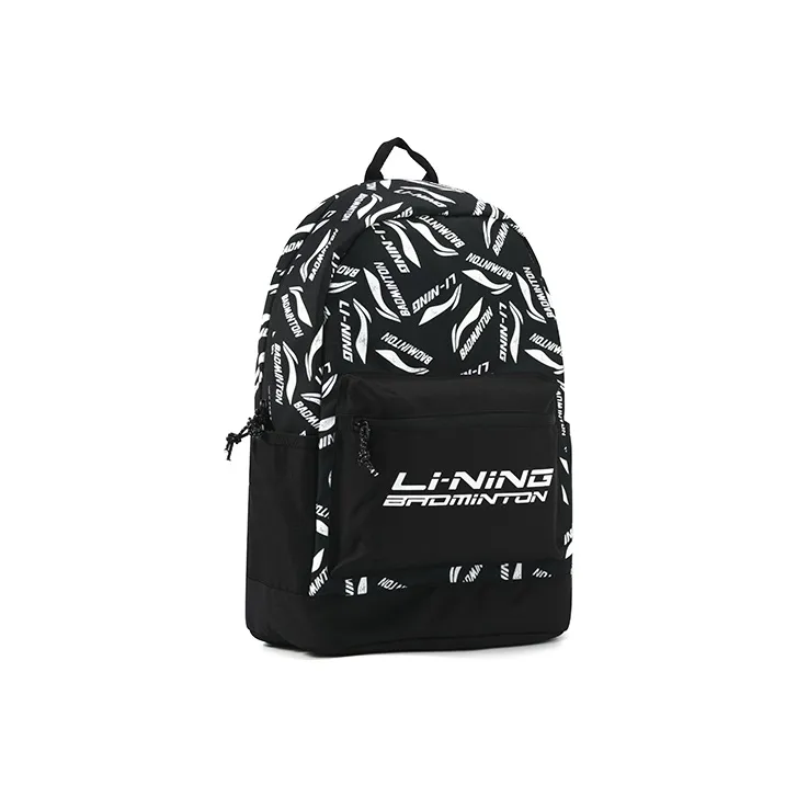 LiNing Fabric Backpack Regular Unisex Black White-1