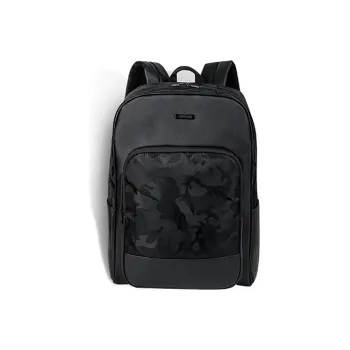 SUBURBIA Leather Laptop Bag Backpack Regular Men's Camouflage Black