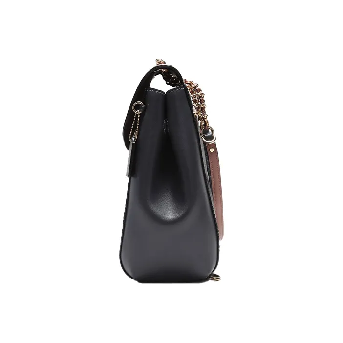 COACH Parker Coated Canvas With Leather Backpacks Backpack Small Size Women's Midnight Blue With Monogram-2