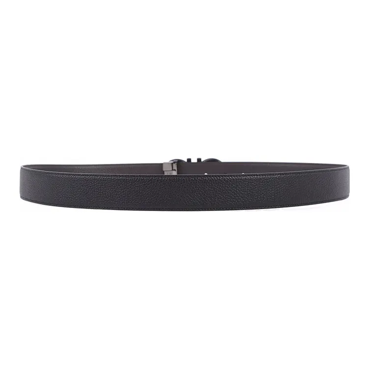 FERRAGAMO Cow Leather Leather Belts Men's Marine Blue Width: 3.5cm-3