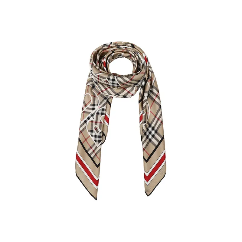 Burberry Vintage Silk Scarves Women's-4