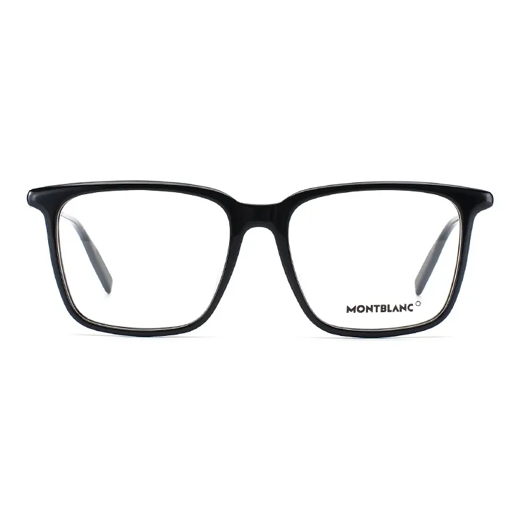 MONTBLANC Plate Frame Round Eyeglass Frames Unisex European Version, Black-0