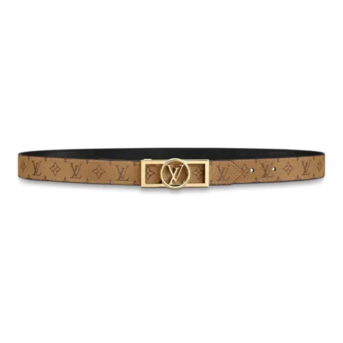 LOUIS VUITTON Leather Belts Women's Light Brown