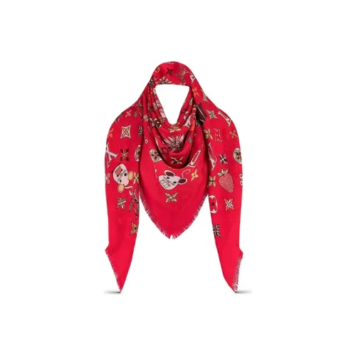 LOUIS VUITTON Shawls Unisex Red