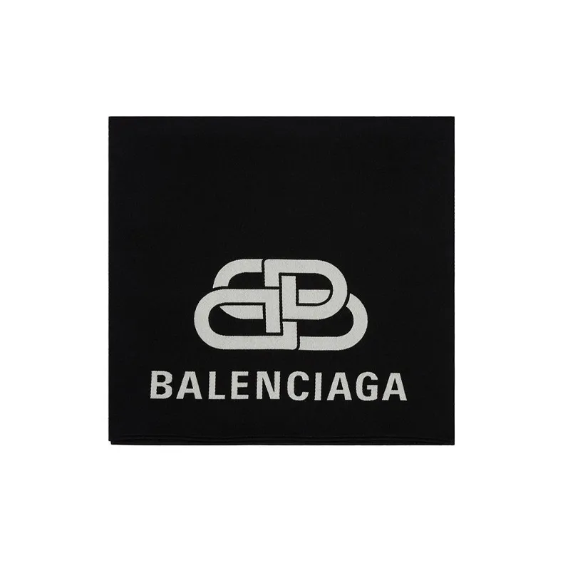 Balenciaga Blanket Bb Logo Wool Scarf-1