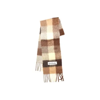 Acne Studios Mohair Knit Scarves Unisex Brown