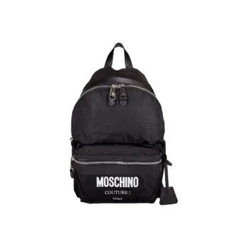 MOSCHINO Nylon Fabric Backpack Unisex Black