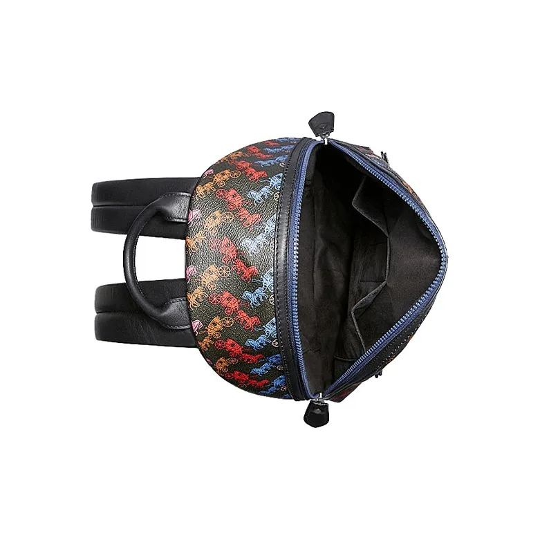 COACH Barrow Canvas With Leather Backpack Regular Men's Multicolor-2