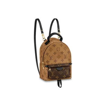 LOUIS VUITTON Palm Springs Canvas With Leather Small Backpack Mini Women's Brown/Beige
