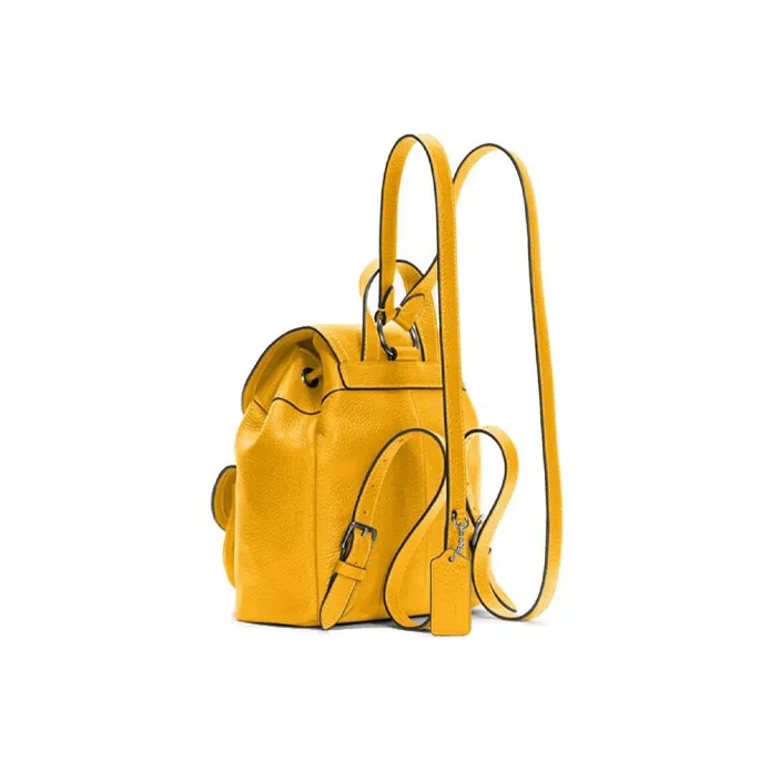 COACH Pennie Leather Backpack Small Size Women's Ginger Yellow-1