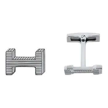 HERMES Cufflinks Men Silver