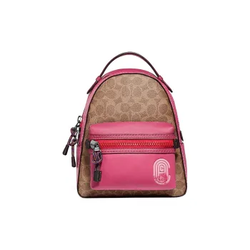 COACH Campus Canvas Backpack Small Size Women's Pink Brown Multicolor