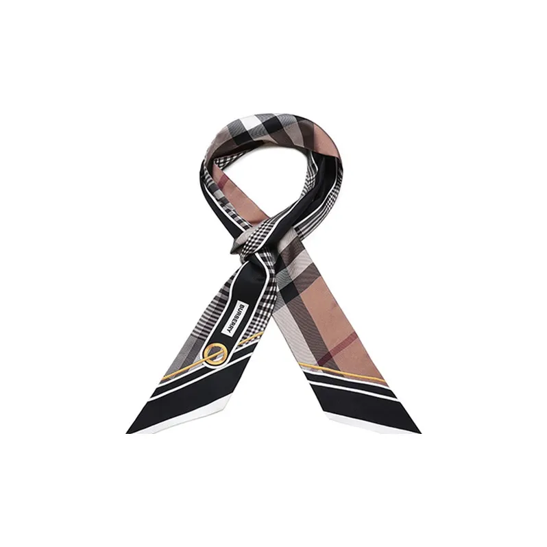 Burberry Silk Scarves Unisex Black-0