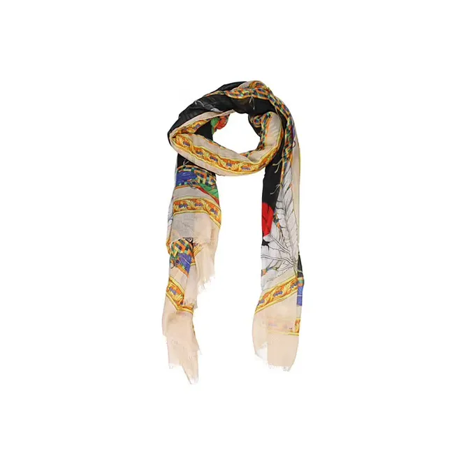 VERSACE Silk Scarves Unisex Gray-0