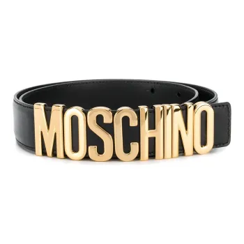 MOSCHINO Logo Lettering Buckle Belt