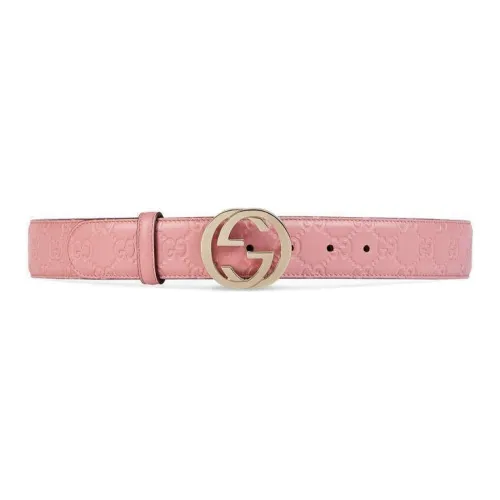 GUCCI Leather Belts Unisex Pink