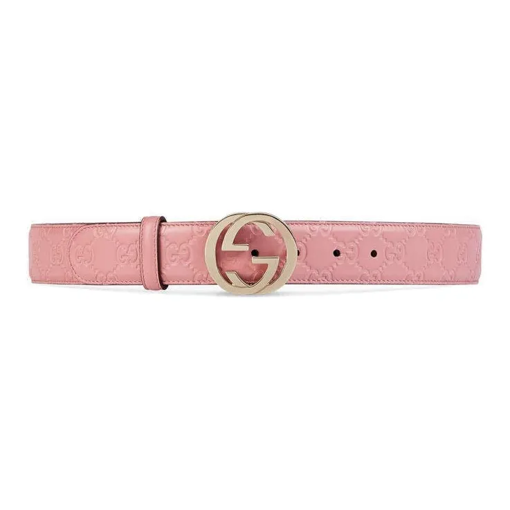GUCCI Leather Belts Unisex Pink-0